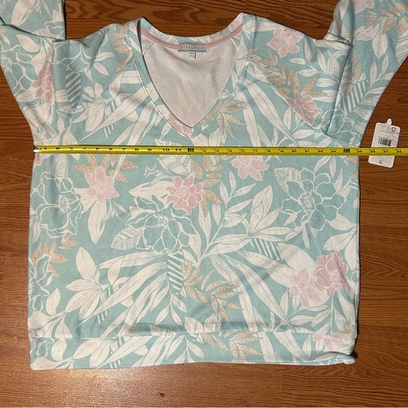 NWT PJ Salvage Pajama Top Size 2X Fleece V-Neck Long Sleeve Floral Peachy Cozy - Picture 8 of 9